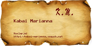 Kabai Marianna névjegykártya